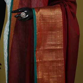 Maroon - dharwad cotton dupatta with zari border 30