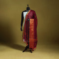Maroon - dharwad cotton dupatta with zari border 49