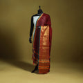 Maroon - dharwad cotton dupatta with zari border 56