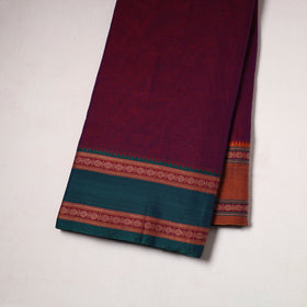 Maroon - dharwad cotton fabric with border 07 - handcrafted