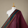 Maroon - dharwad cotton fabric with border 07 - handcrafted