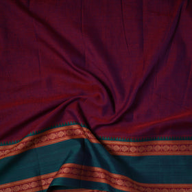 Maroon - dharwad cotton fabric with border 07 - handcrafted