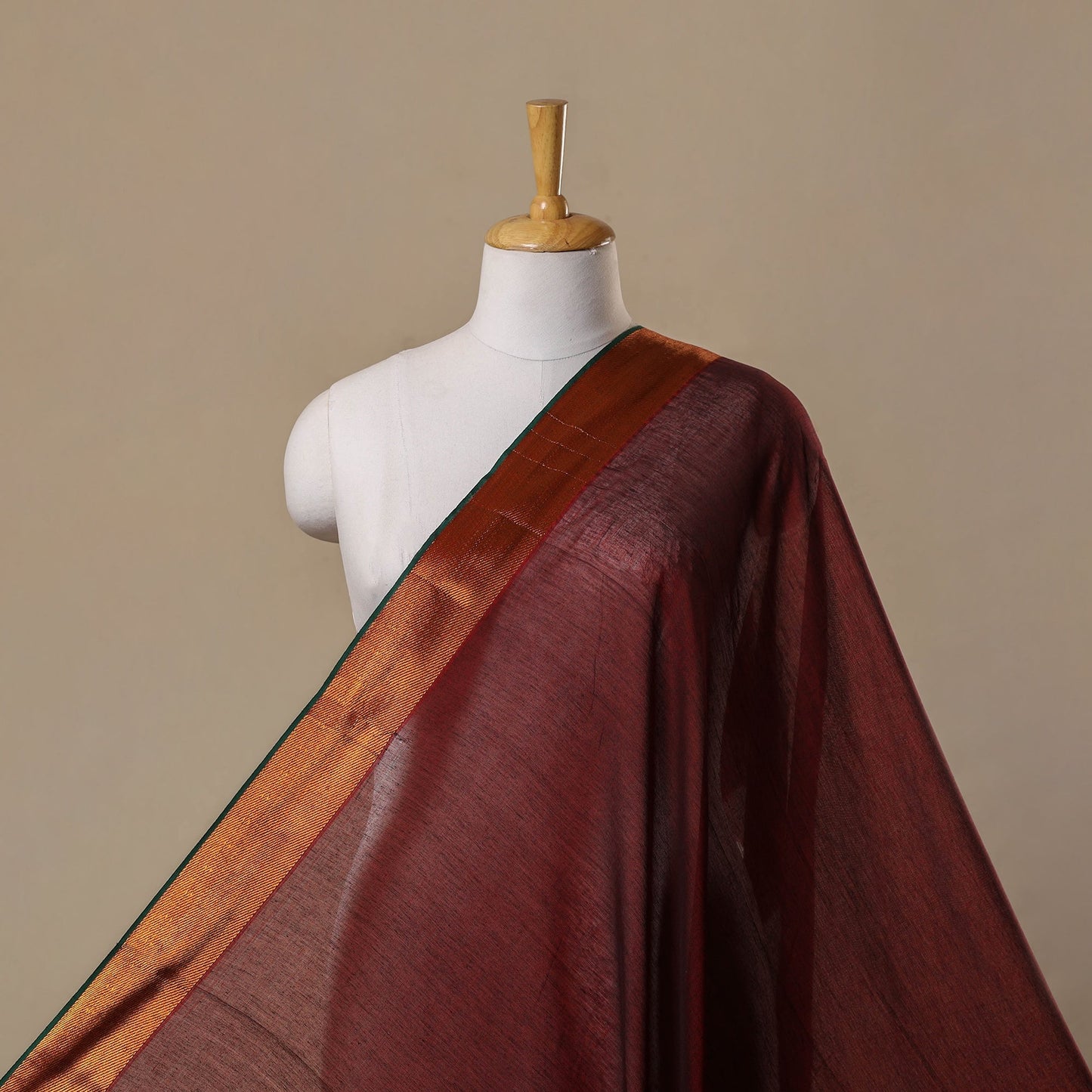 Dharwad cotton fabric with border 10 - handcrafted