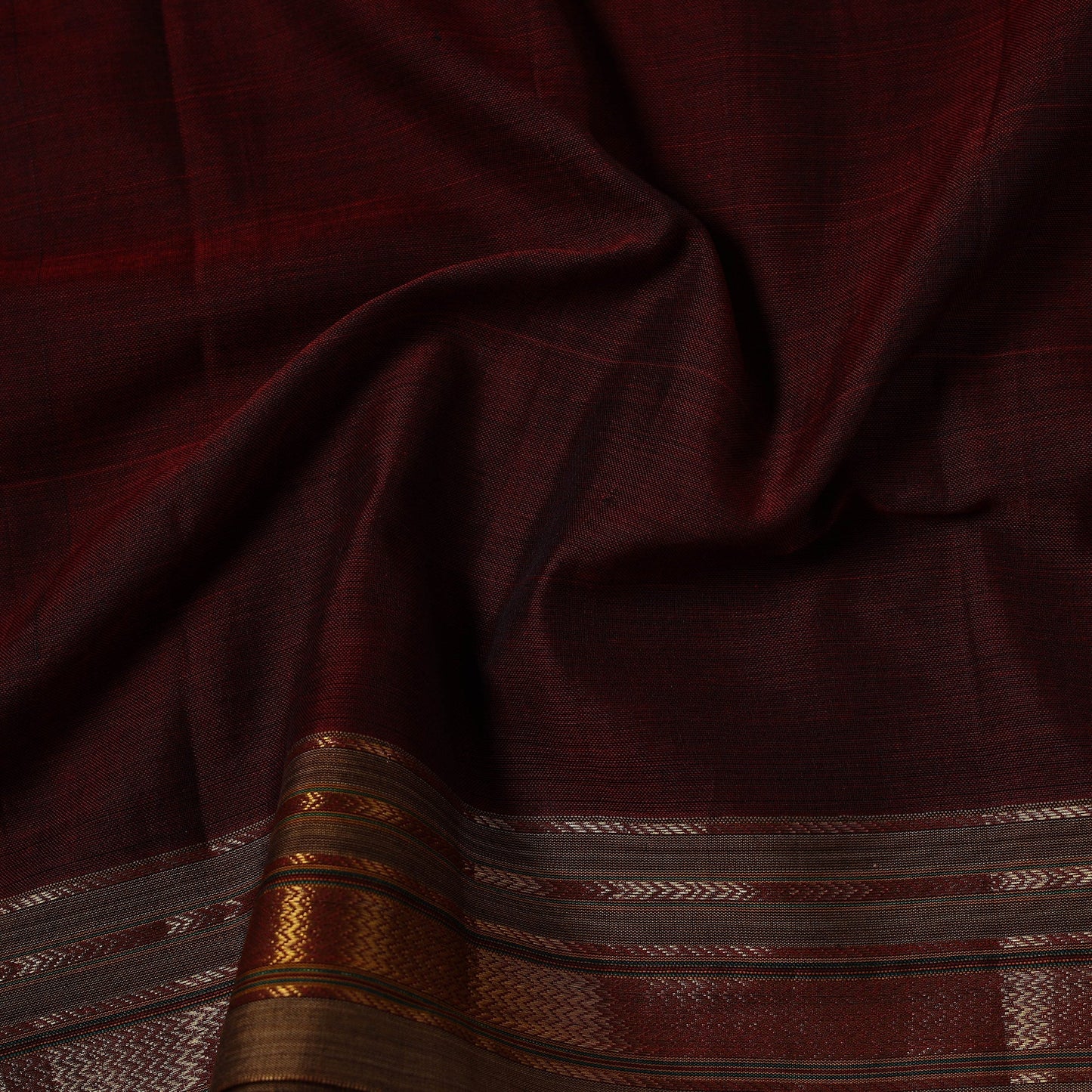 Dharwad cotton fabric with border 11 - handcrafted
