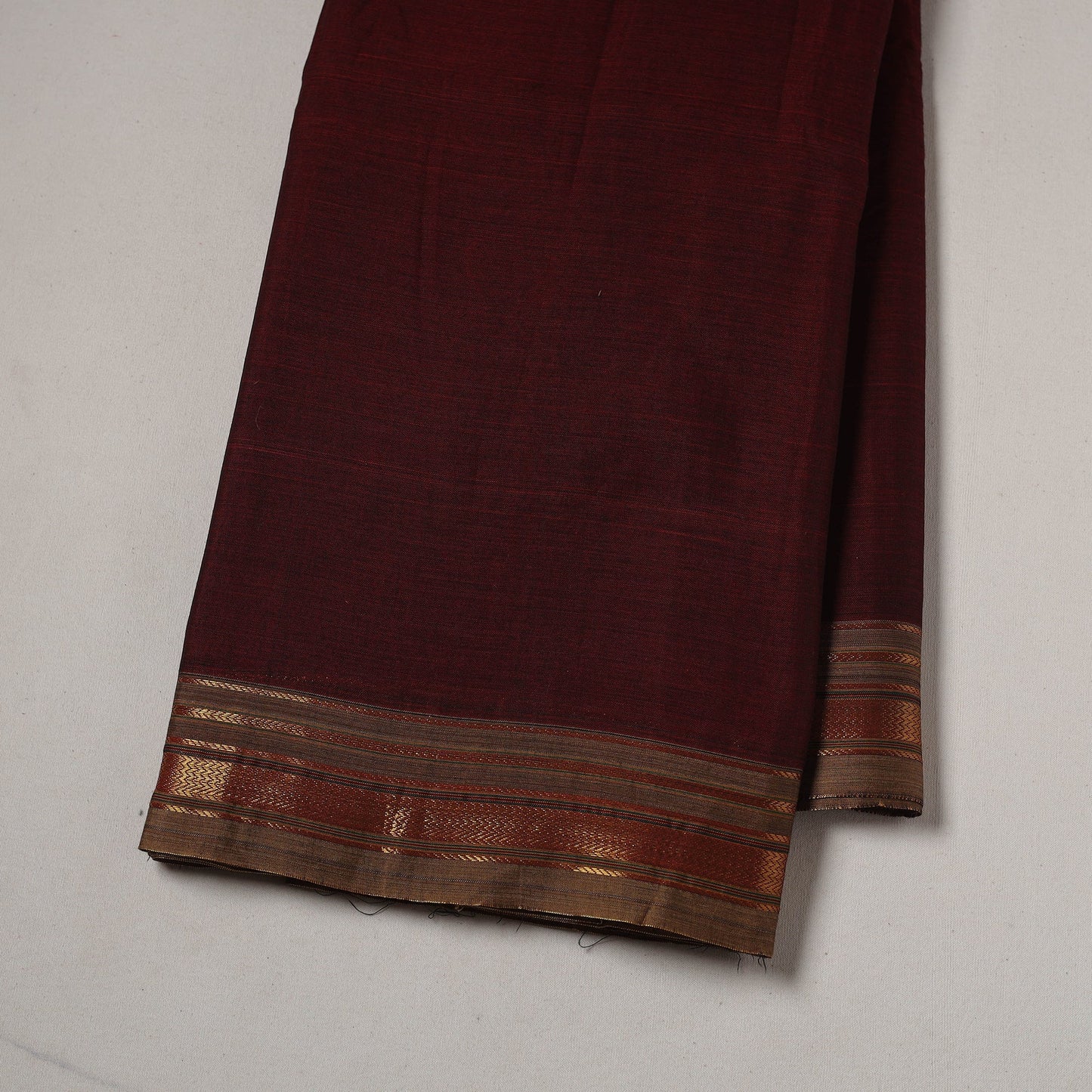 Dharwad cotton fabric with border 11 - handcrafted