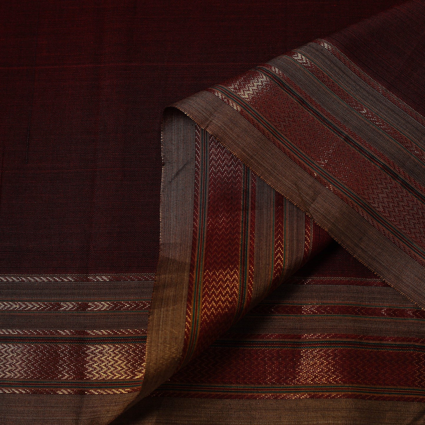 Dharwad cotton fabric with border 11 - handcrafted