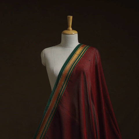 Dharwad cotton fabric with border 13 - handcrafted