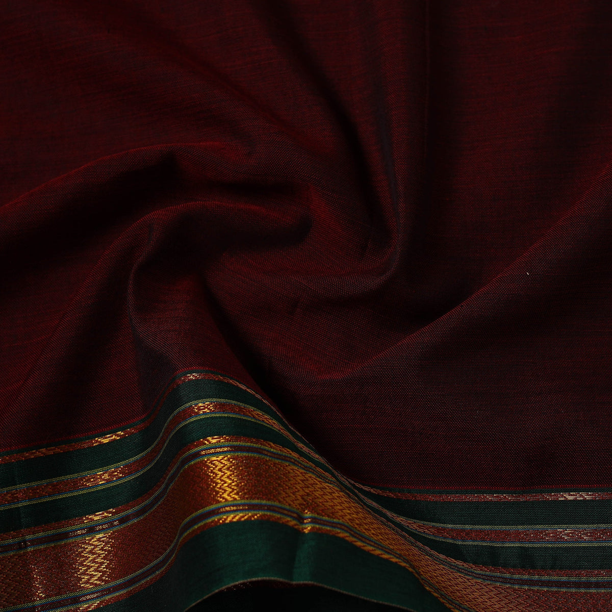 Dharwad cotton fabric with border 13 - handcrafted