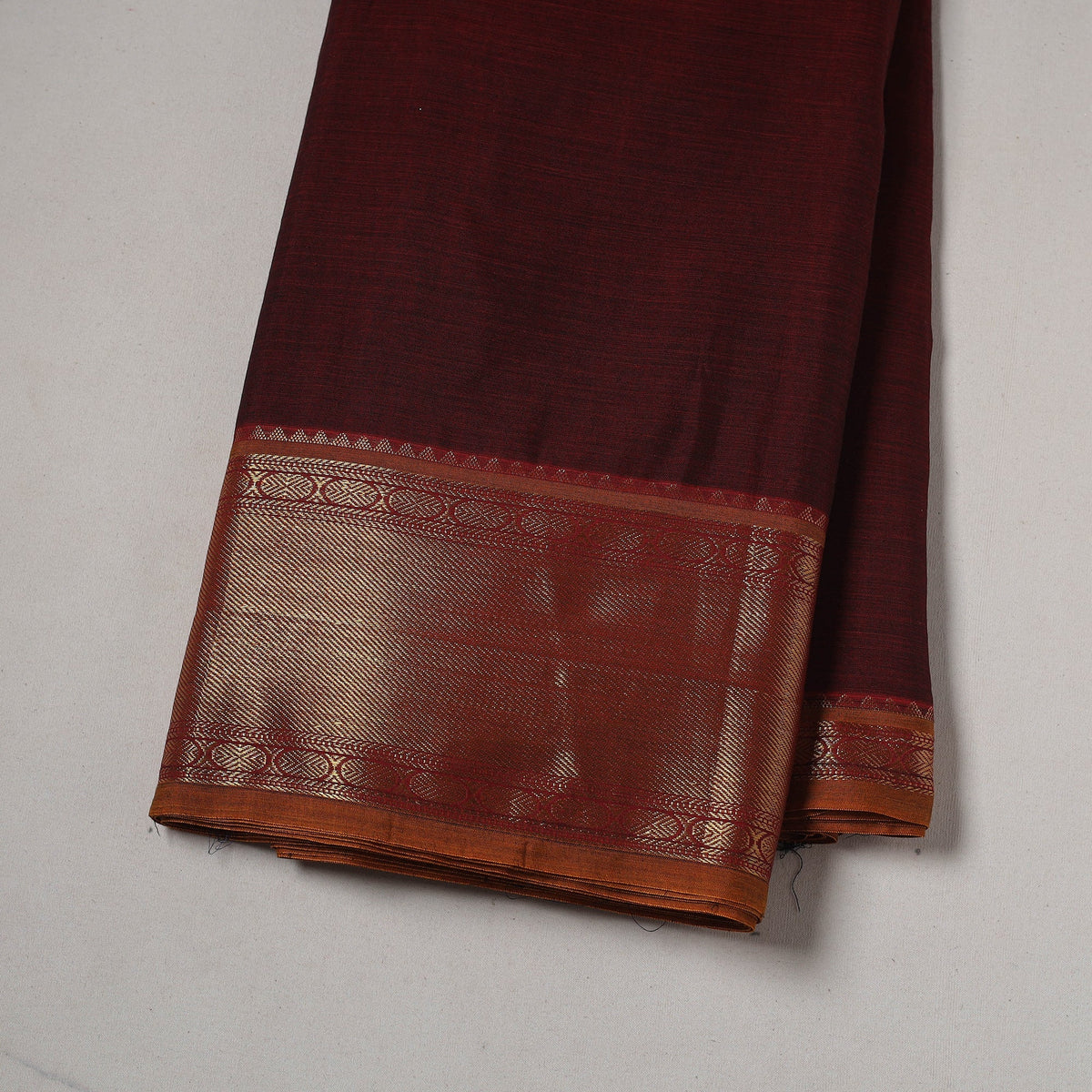 Dharwad cotton fabric with border 17 - handcrafted