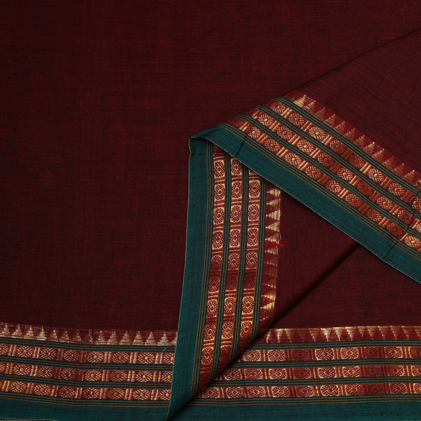 Dharwad cotton fabric with border 24 - handcrafted