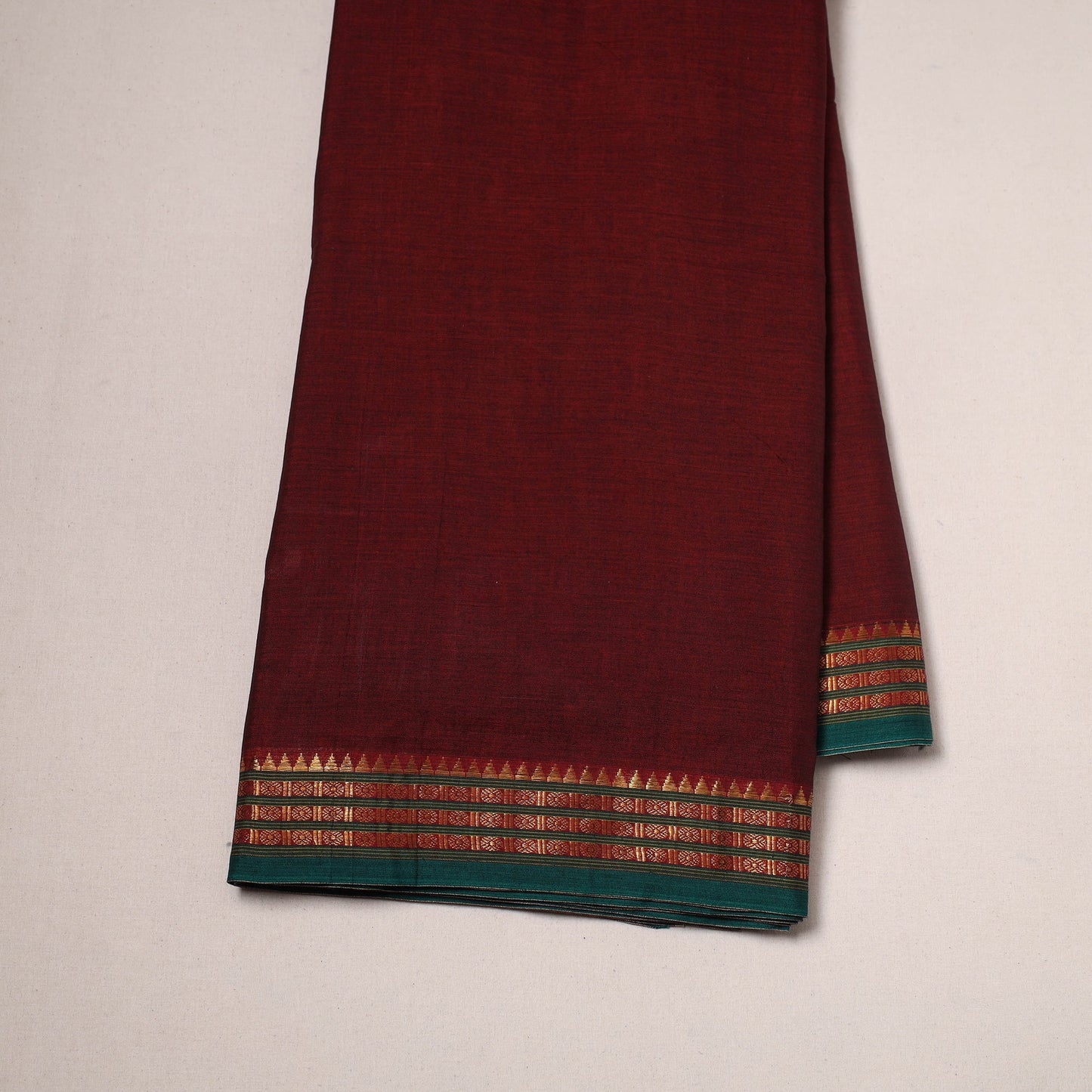 Dharwad cotton fabric with border 24 - handcrafted