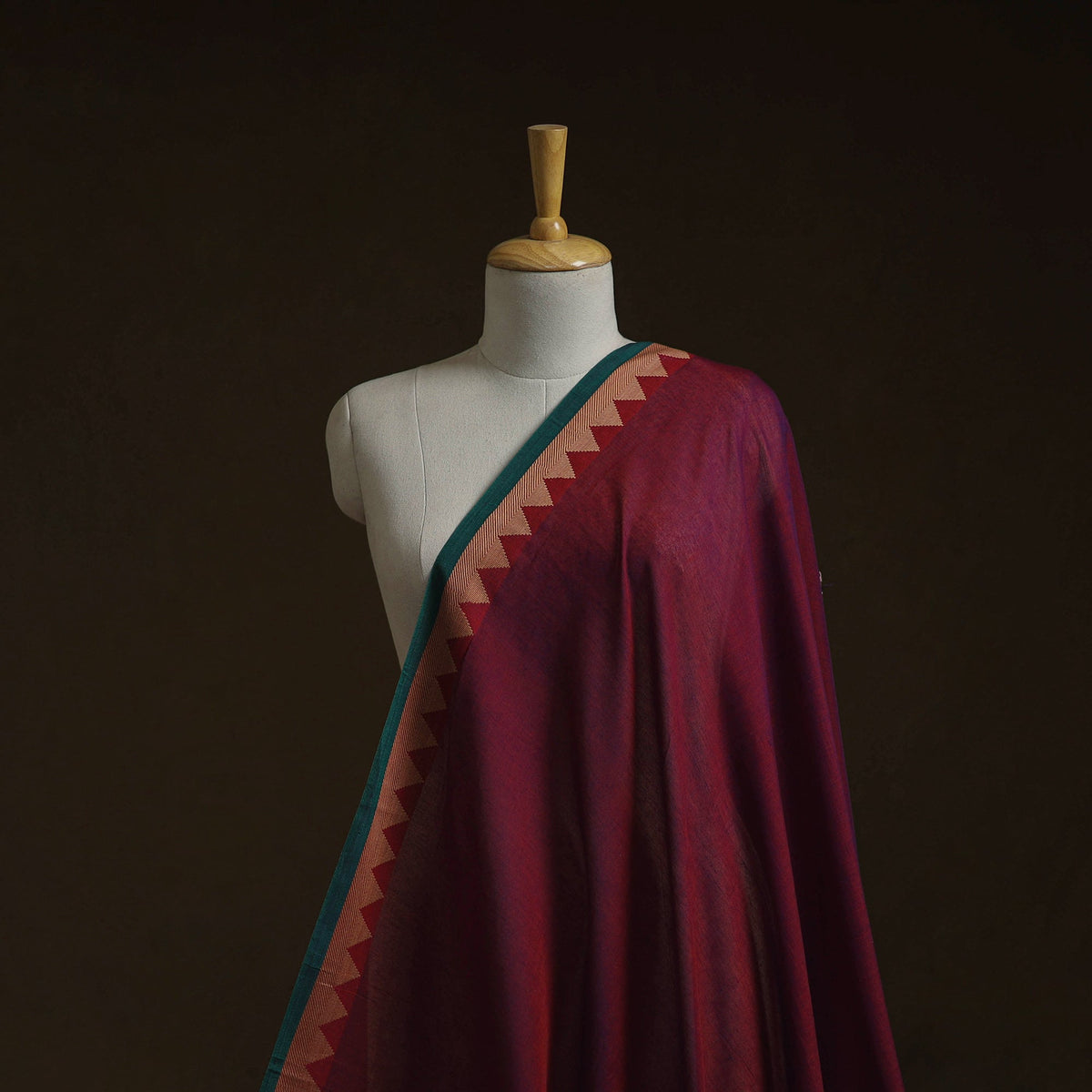Dharwad cotton fabric with border 30 - handcrafted