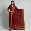 Maroon dharwad cotton kurta with palazzo & dupatta set