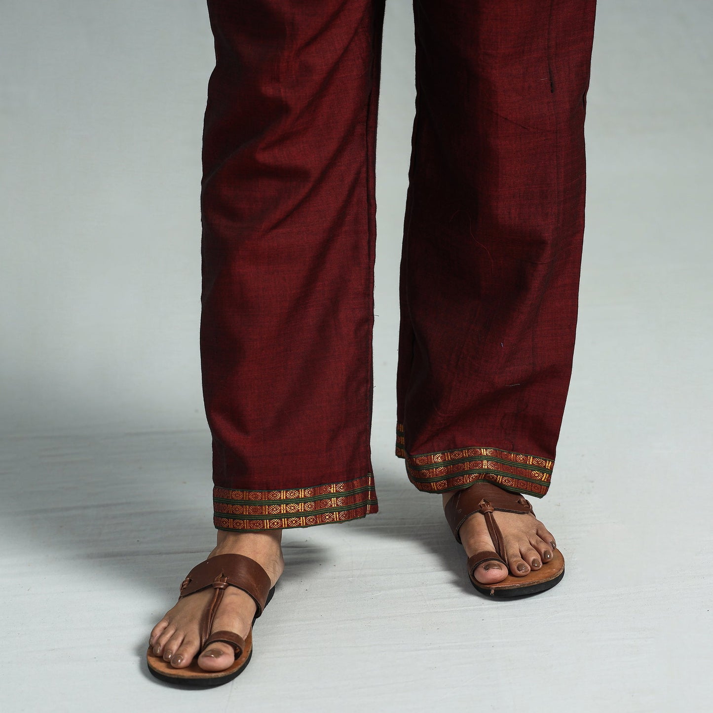 Maroon - dharwad cotton kurta with palazzo & dupatta set