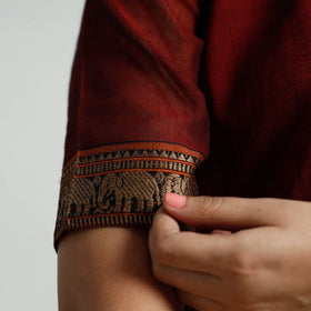 Maroon dharwad cotton kurta with palazzo & dupatta set