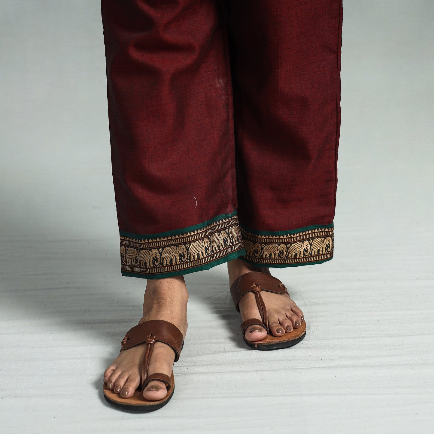 Maroon - dharwad cotton kurta with palazzo & dupatta set