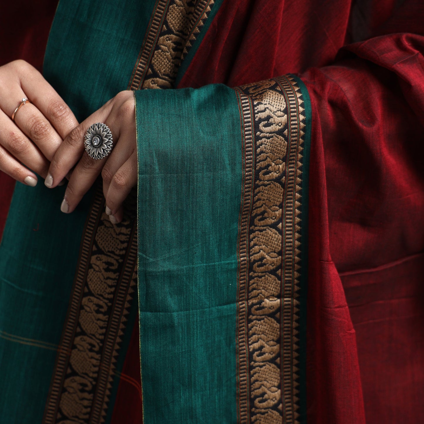 Maroon - dharwad cotton kurta with palazzo & dupatta set