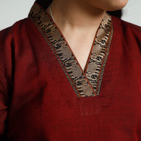 Maroon dharwad cotton kurta with palazzo & dupatta set