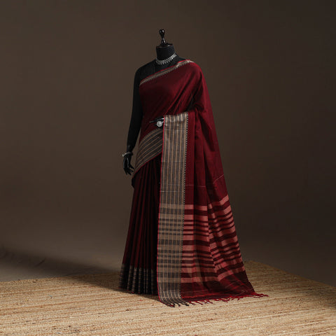 Dharwad cotton saree with border 06 - handcrafted