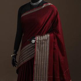 Dharwad cotton saree with border 06 - handcrafted