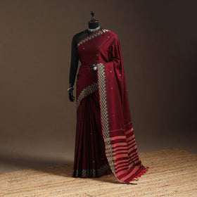 Dharwad cotton saree with border 10 - handcrafted