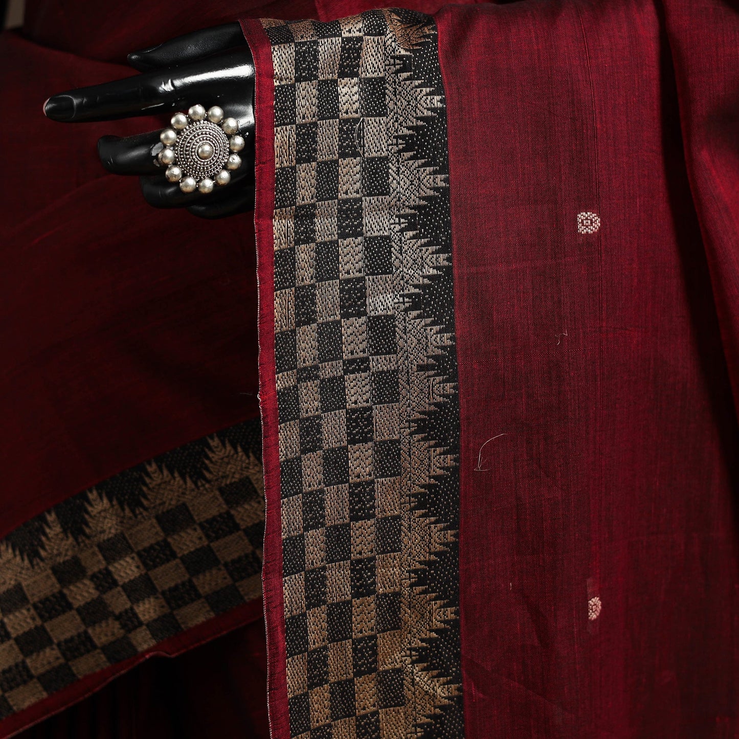 Dharwad cotton saree with border 10 - handcrafted