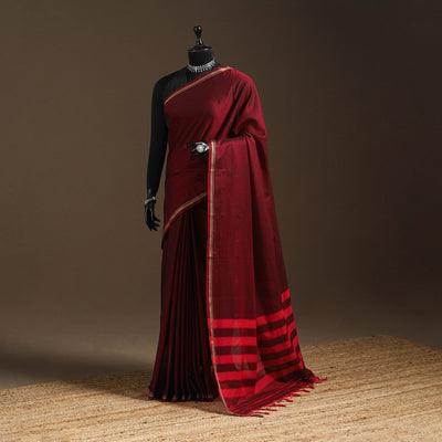 Dharwad cotton saree with border 14 - handcrafted