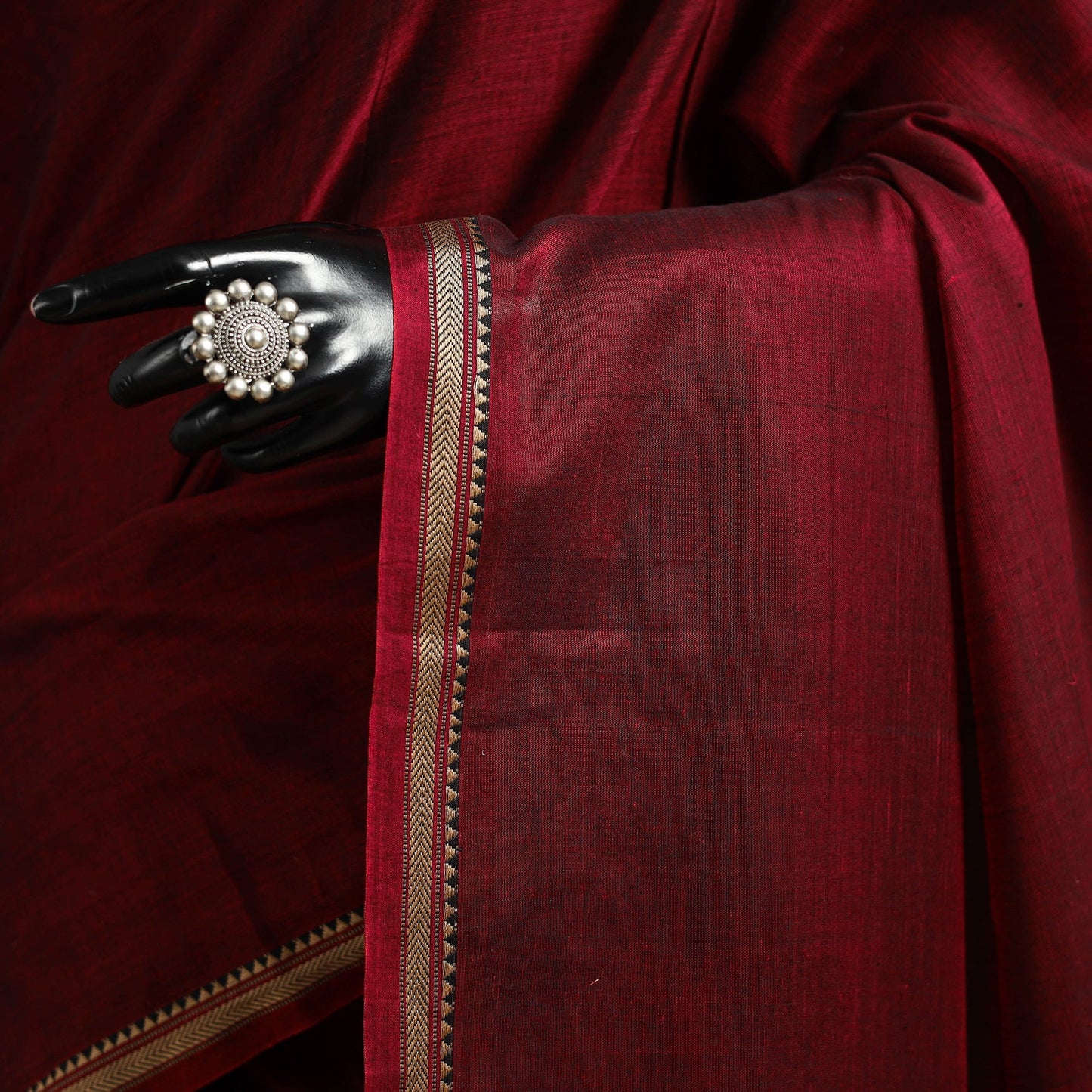 Dharwad cotton saree with border 14 - handcrafted