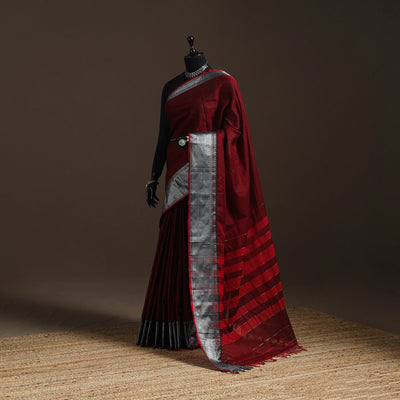 Dharwad cotton saree with border 14 - handcrafted