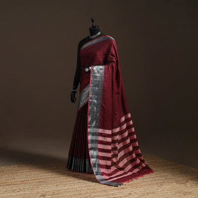 Dharwad cotton saree with border 15 - handcrafted