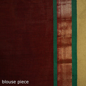 Maroon - dharwad cotton saree with border 15 - handcrafted