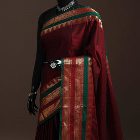 Dharwad cotton saree with border 17 - handcrafted