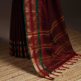 Dharwad cotton saree with border 17 - handcrafted