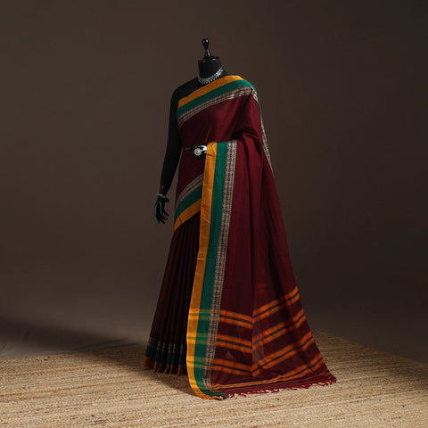 Dharwad cotton saree with border 30 - handcrafted