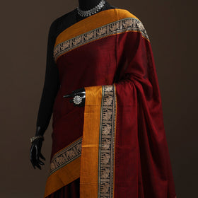 Dharwad cotton saree with border 33 - handcrafted