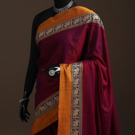 Dharwad cotton saree with border 35 - handcrafted