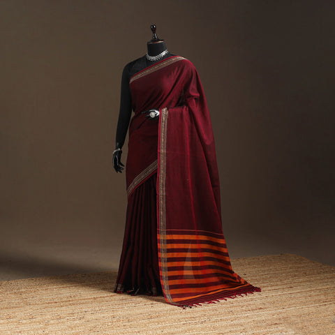 Dharwad cotton saree with border 36 - handcrafted