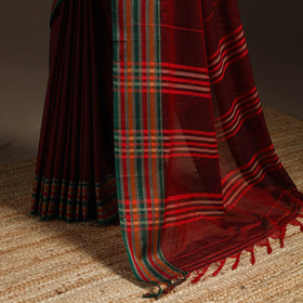 Dharwad cotton saree with border 44 - handcrafted