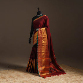 Dharwad cotton saree with border 47 - handcrafted