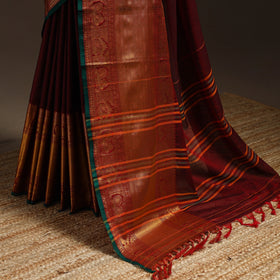 Dharwad cotton saree with border 47 - handcrafted