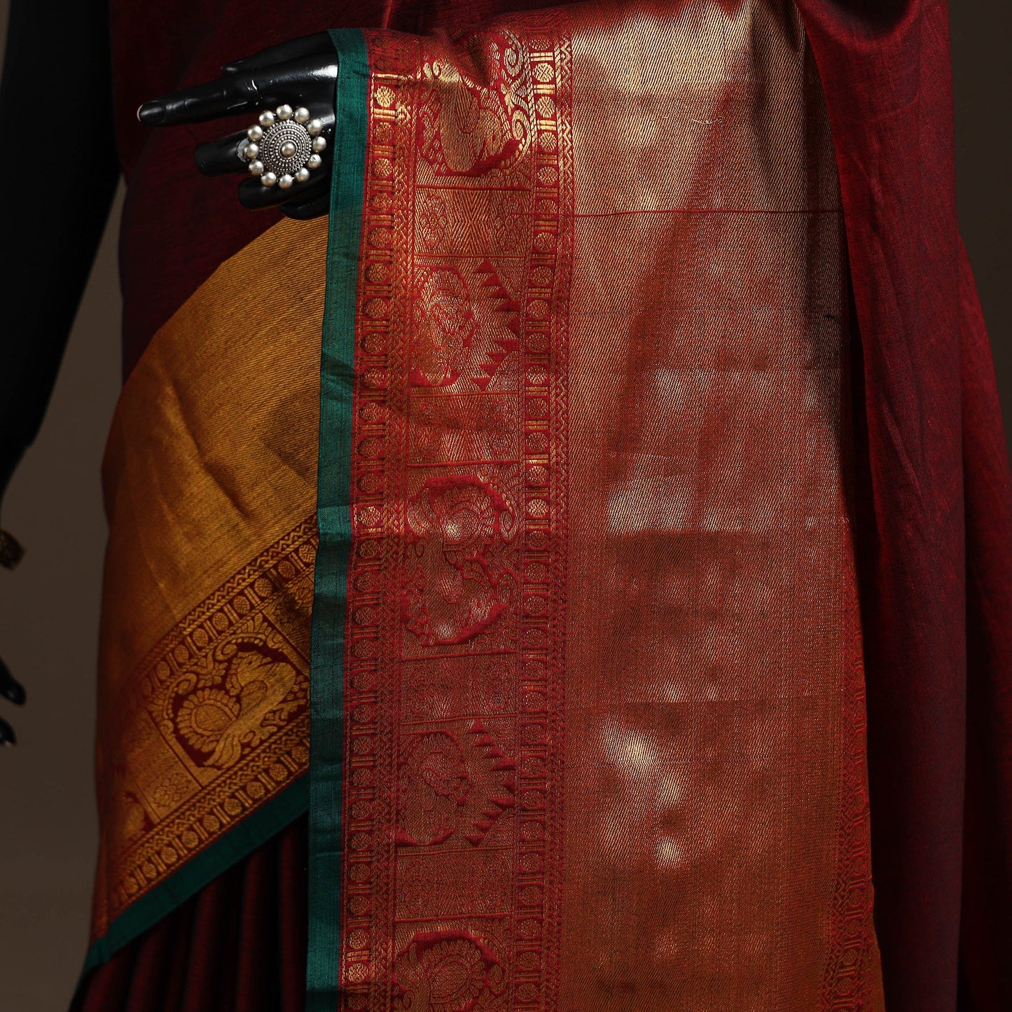 Dharwad cotton saree with border 47 - handcrafted