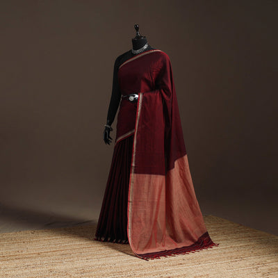 Dharwad cotton saree with border 53 - handcrafted