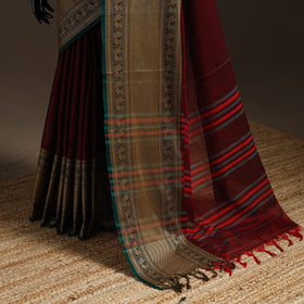 Dharwad cotton saree with border 53 - handcrafted