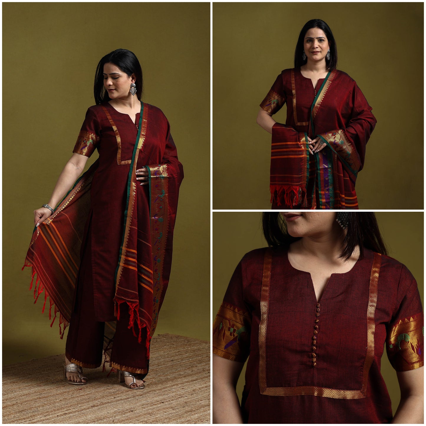 Dharwad cotton suit set with dupatta for women 01