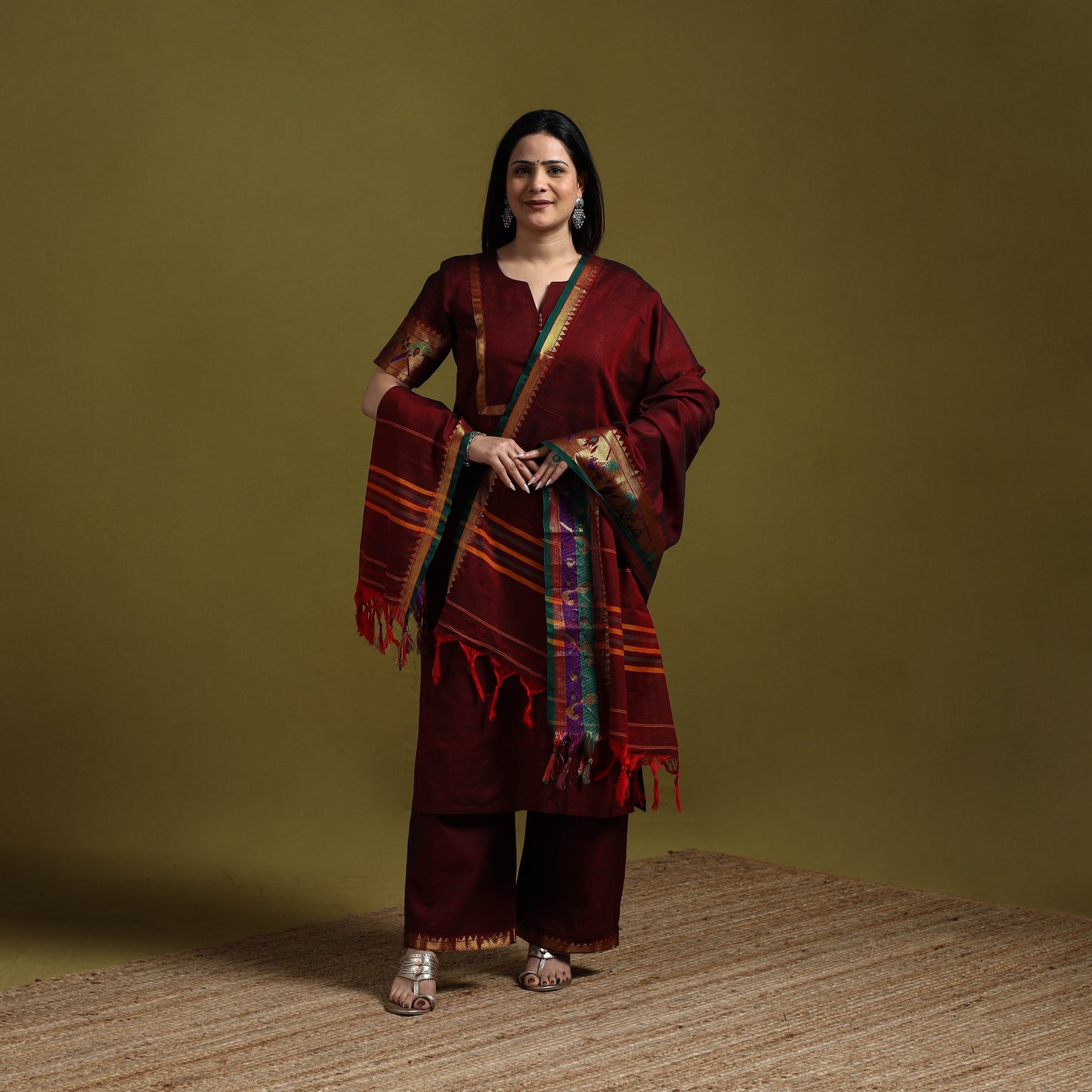 Dharwad cotton suit set with dupatta for women 01