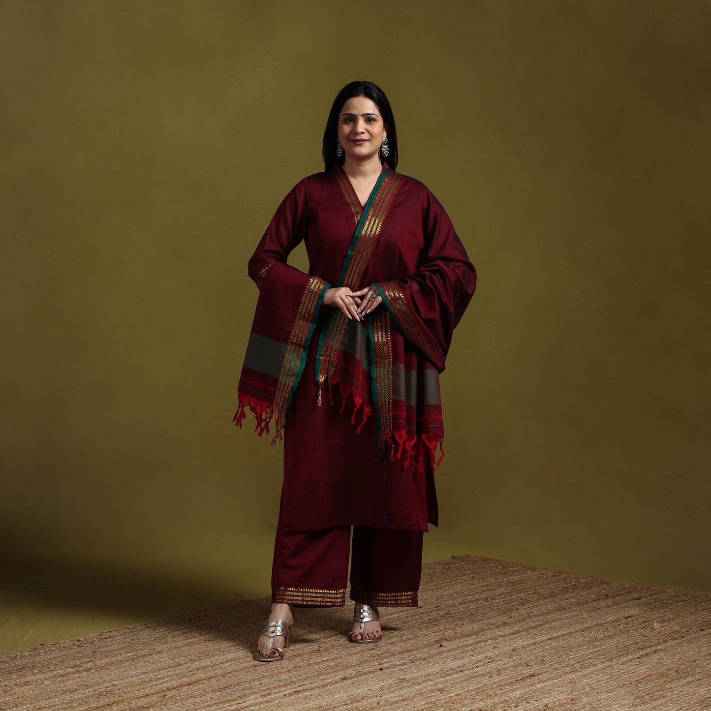 Dharwad cotton suit set with dupatta for women 09