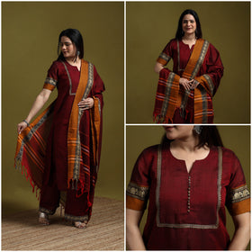 Dharwad cotton suit set with dupatta for women 14