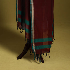 Maroon - dharwad mercerised cotton dupatta with border 76