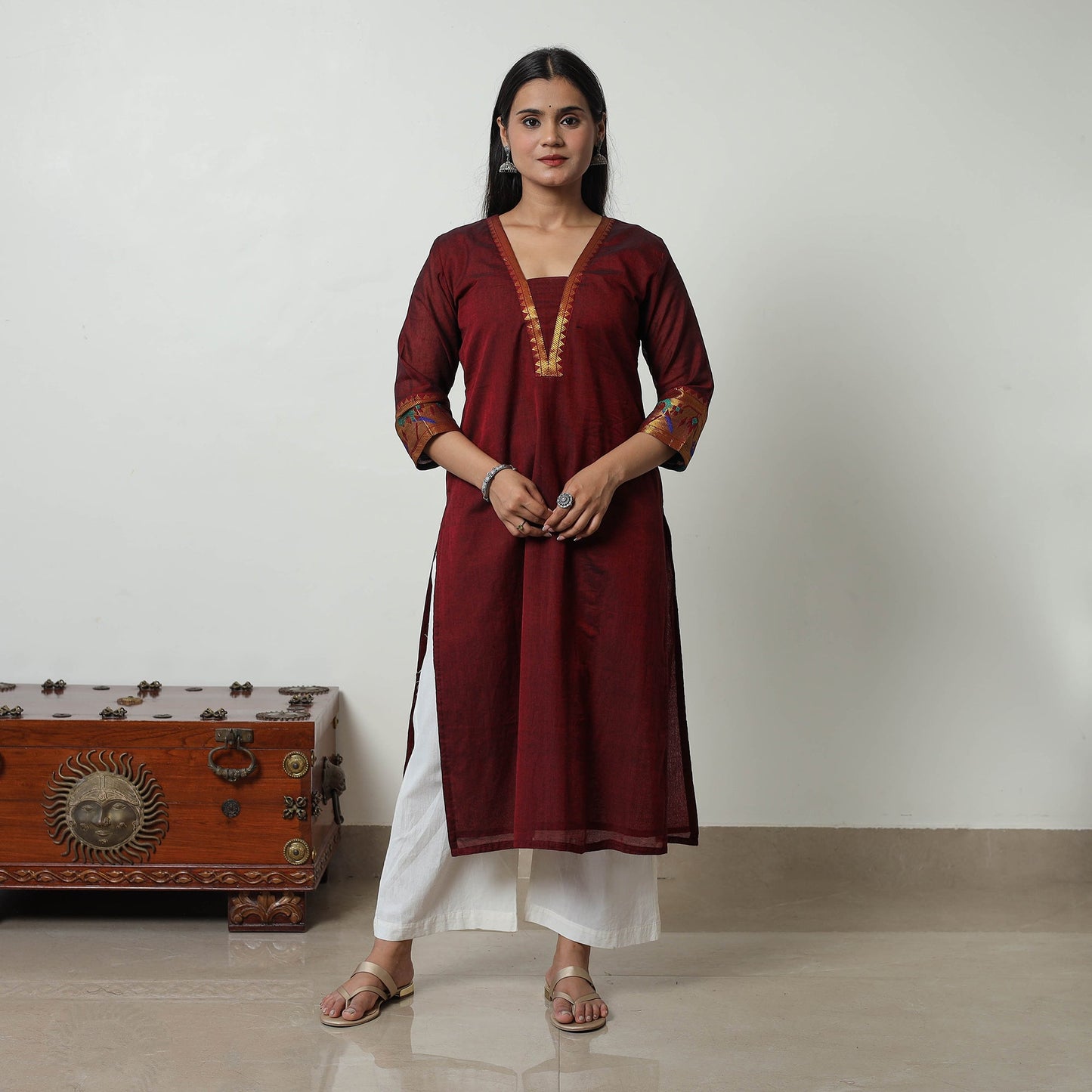 Dharwad Mercerised Cotton Kurta | Straight & Elegant for Women