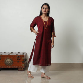 Dharwad Mercerised Cotton Kurta | Straight & Elegant for Women